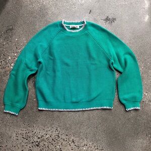 Boden Green and Pink Knit Sweater